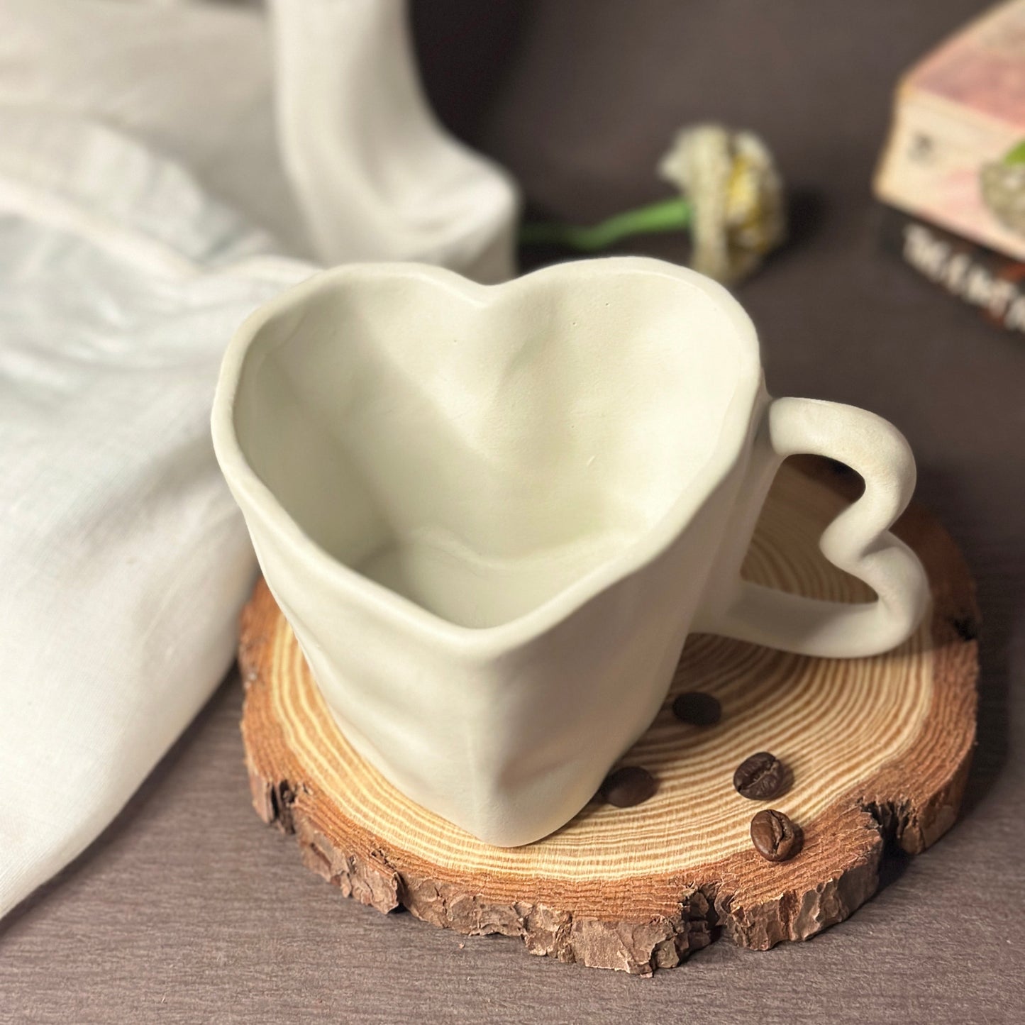 White Heart Mug