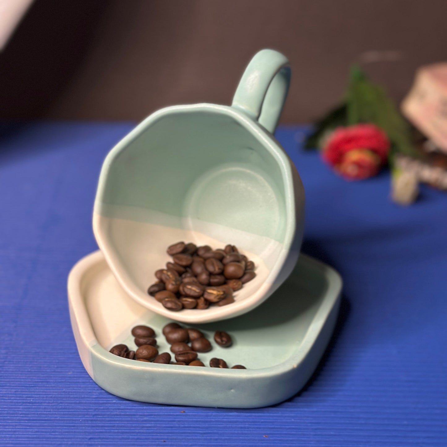 Mint Cup and Saucer Set