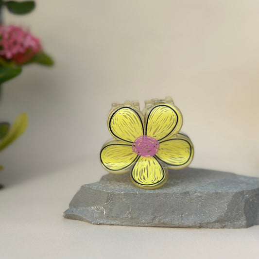 Doodle Flower Claw Clip