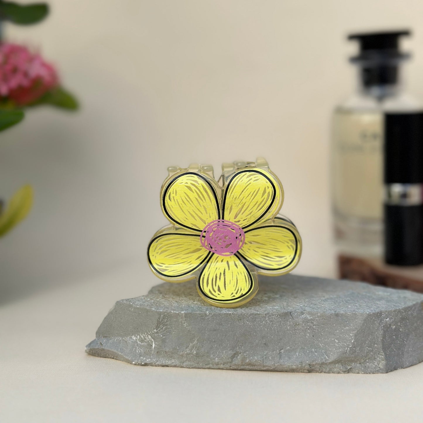 Doodle Flower Claw Clip