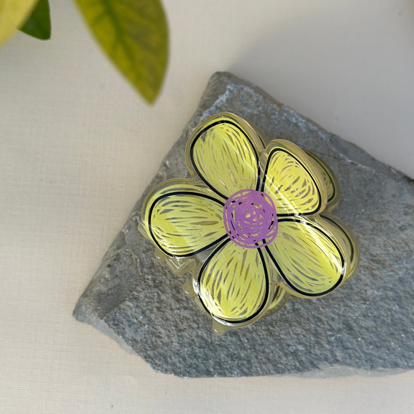 Doodle Flower Claw Clip